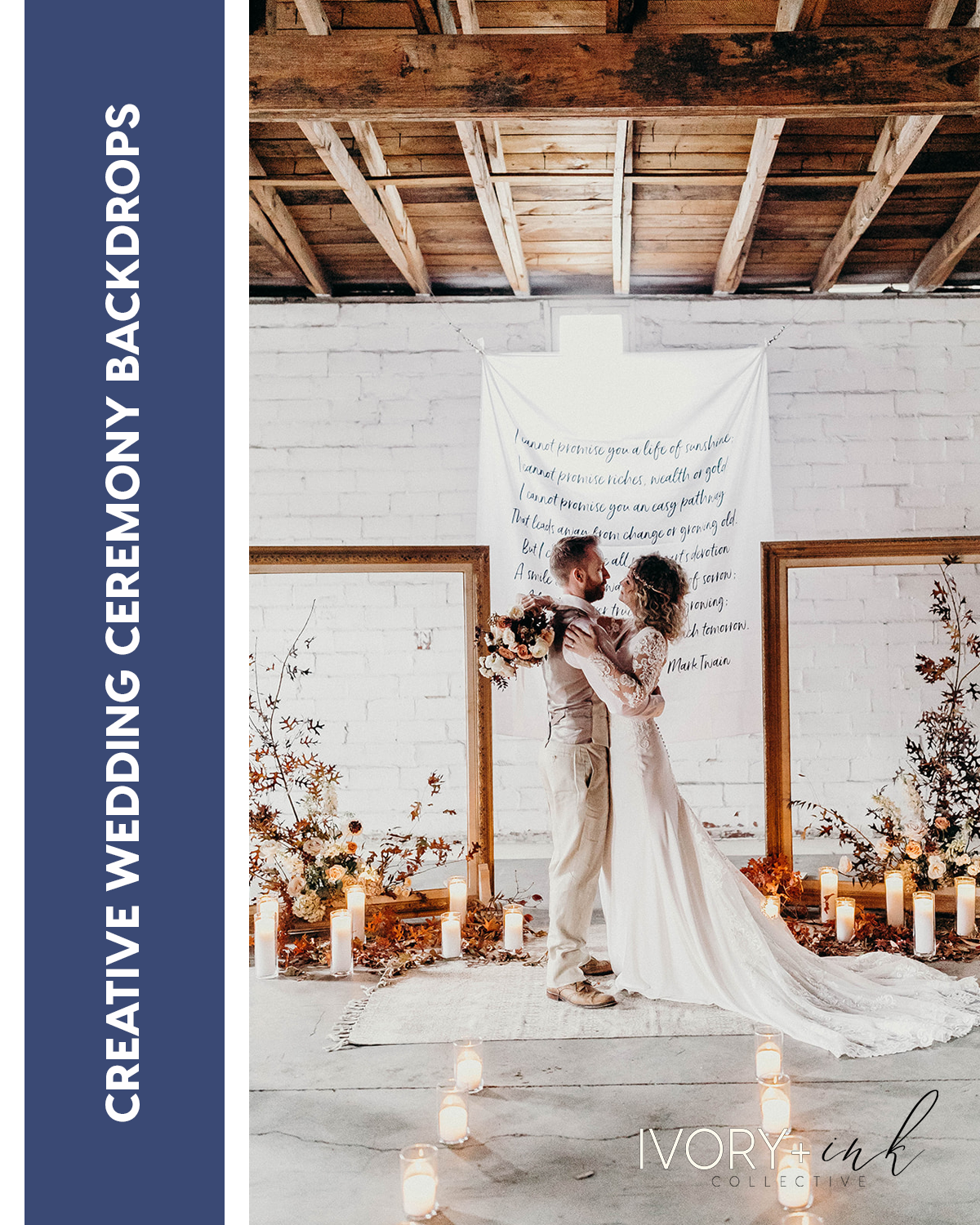 Creative Wedding Ceremony Backdrop Ideas - originally published on ivoryandink.com