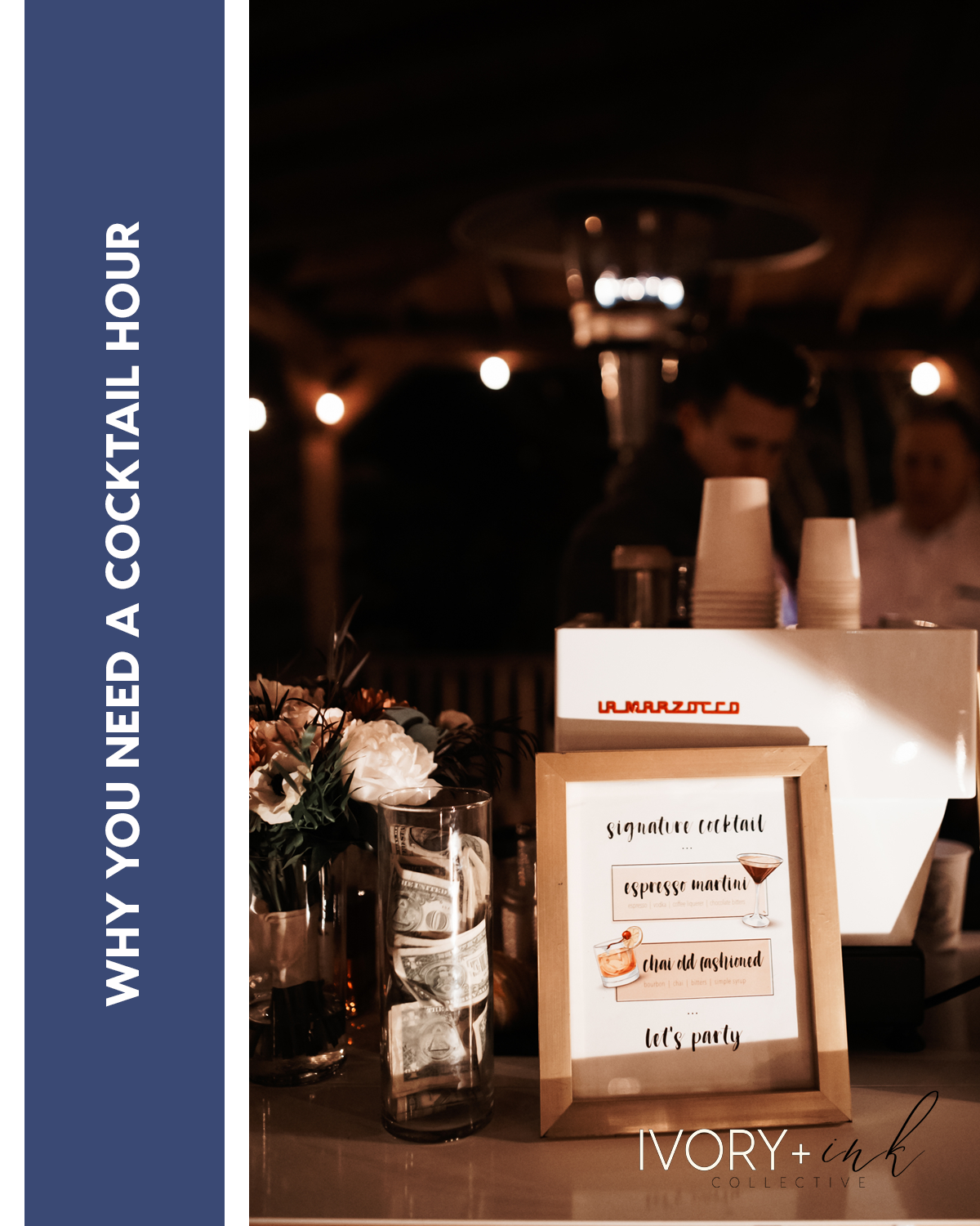 Learn all about why you need a cocktail hour at your wedding - originally published on ivoryandink.com